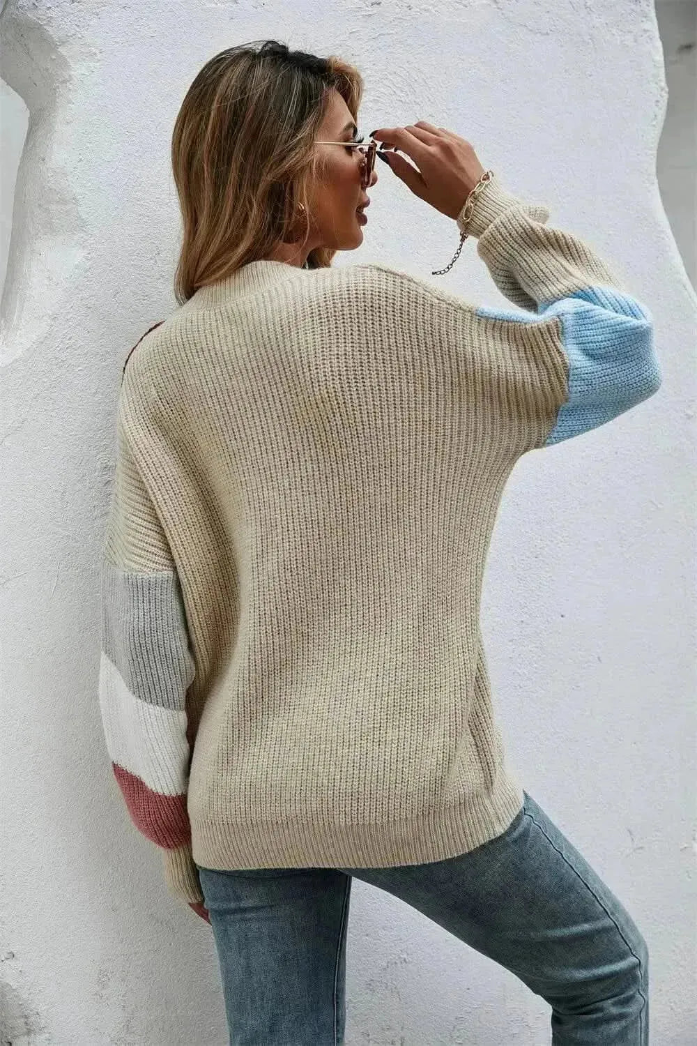 Contrast Button Front V-Neck Cardigan - Bad Moms Club