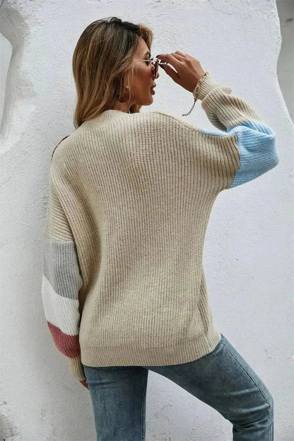 Contrast Button Front V-Neck Cardigan - Bad Moms Club
