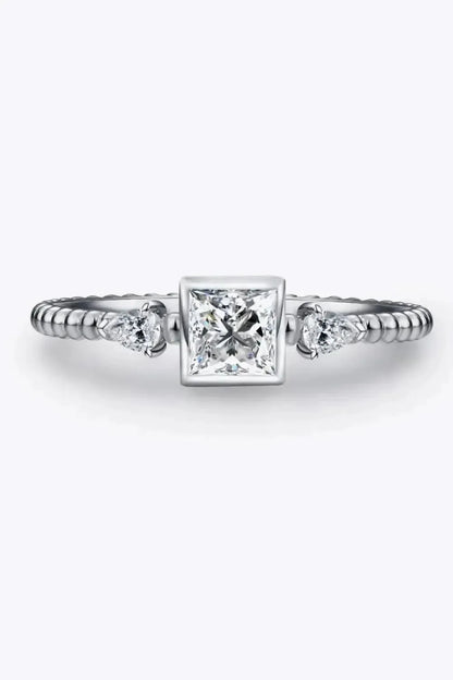 Moissanite Square Shape 925 Sterling Silver Ring - Bad Moms Club