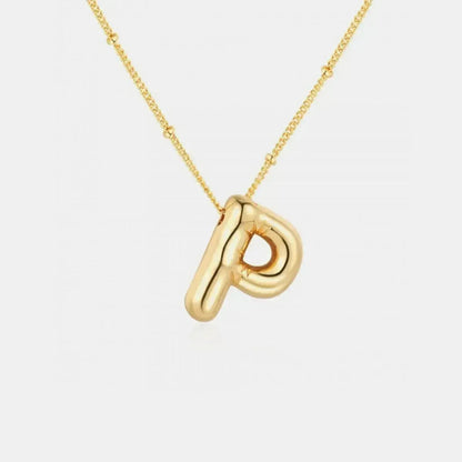 Gold-Plated Bubble Initial Necklace - Bad Moms Club