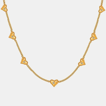 Titanium Steel Zircon Heart Necklace - Bad Moms Club