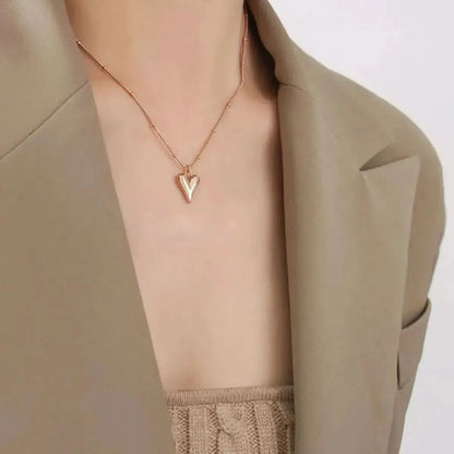 Titanium Steel Heart Pendant Necklace - Bad Moms Club