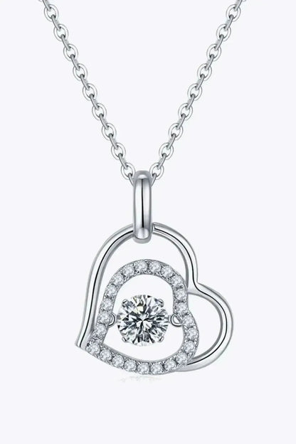 Moissanite Heart Pendant Necklace - Bad Moms Club