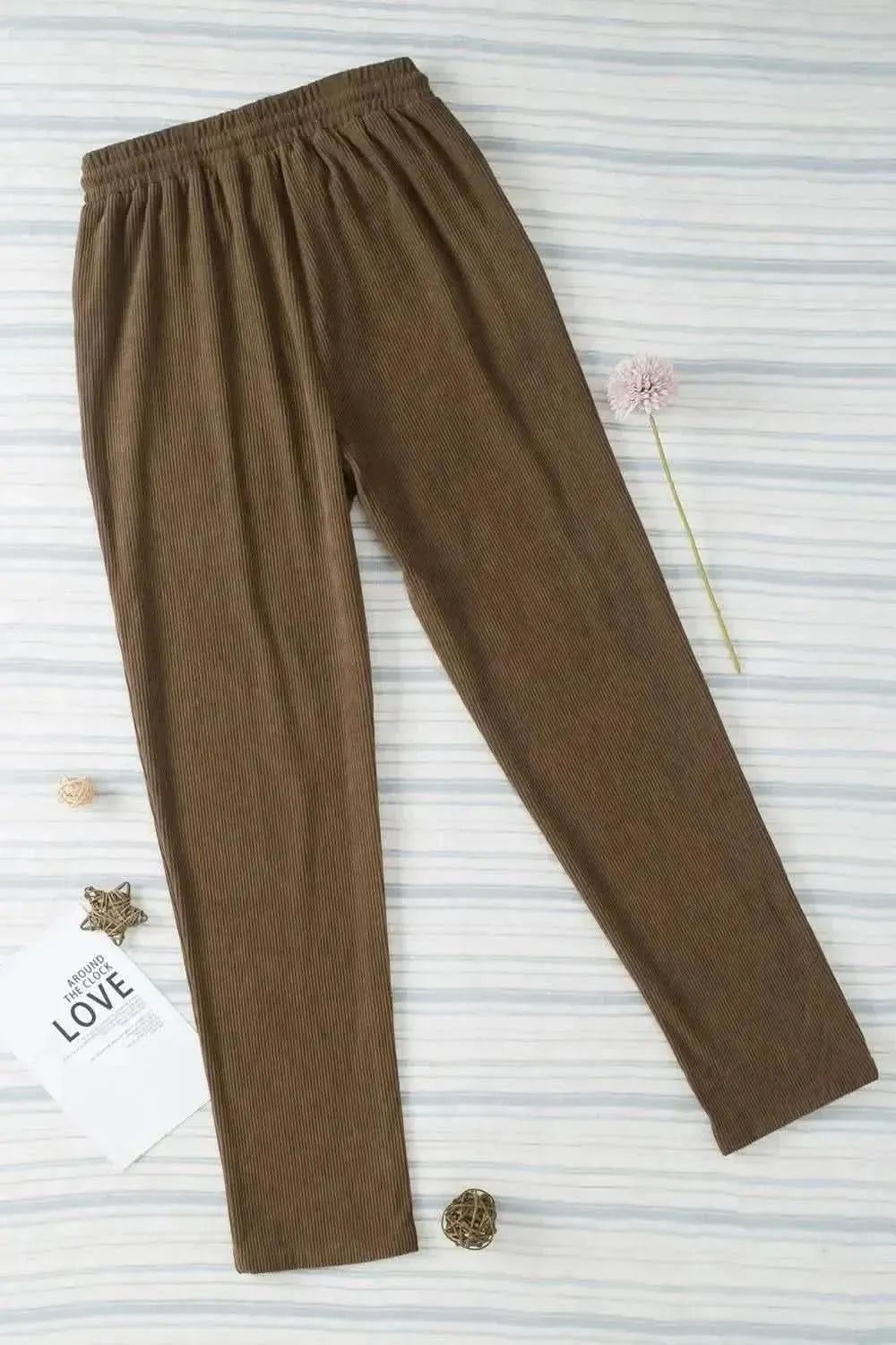 Drawstring Straight Pants with Pockets - Bad Moms Club