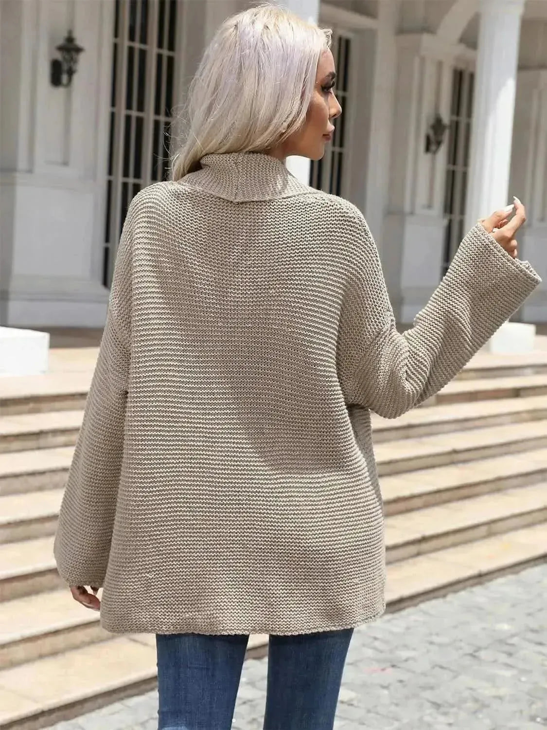 Tie Waist Dropped Shoulder Cardigan - Bad Moms Club