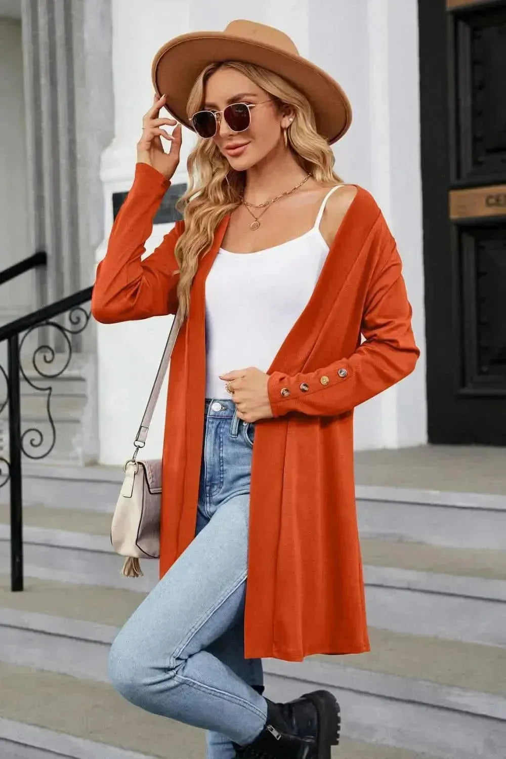Long Sleeve Open Front Cardigan - Bad Moms Club