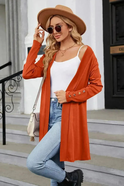 Long Sleeve Open Front Cardigan - Bad Moms Club