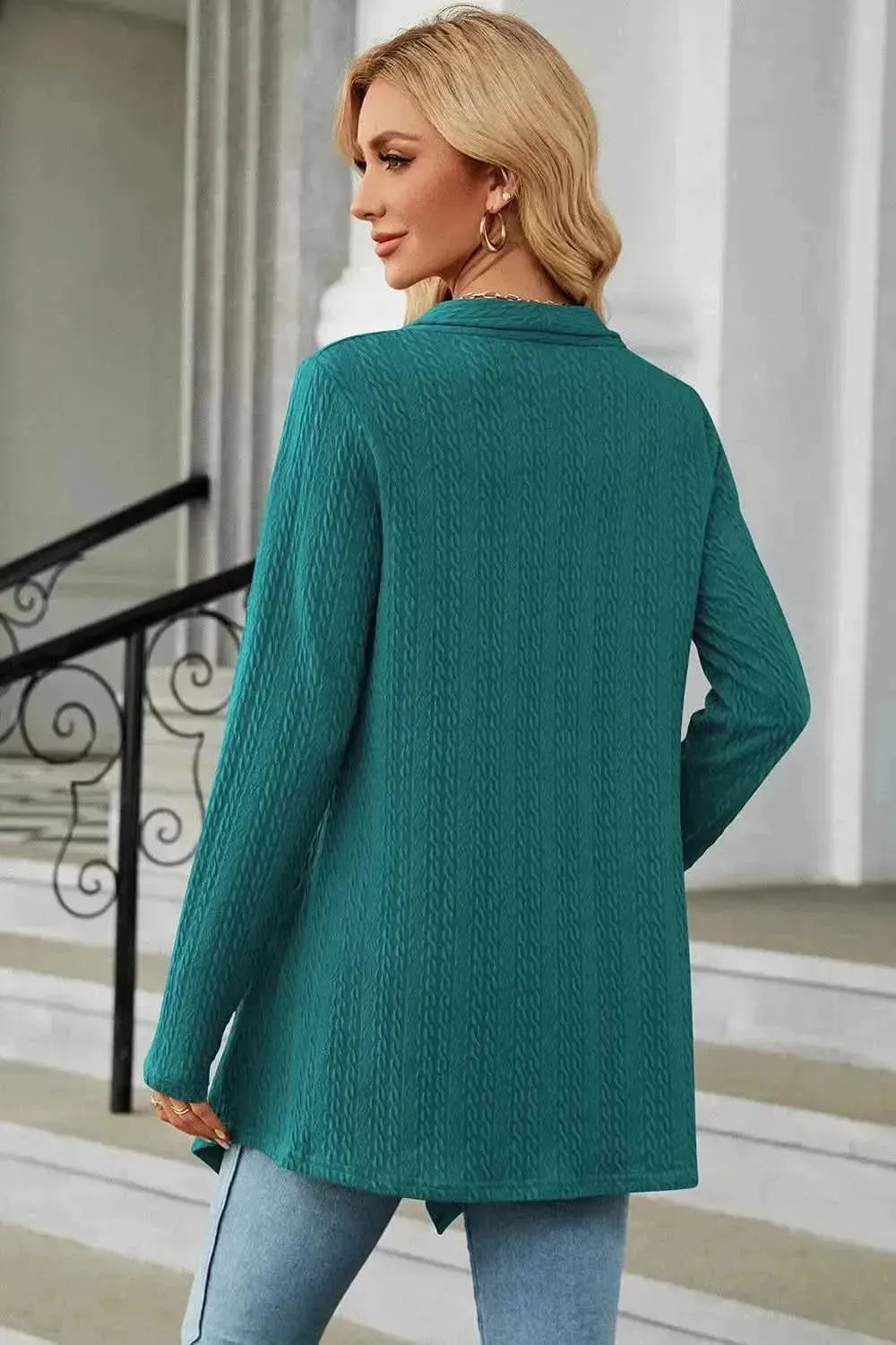 Open Front Long Sleeve Cardigan - Bad Moms Club