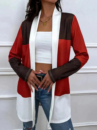 Color Block Open Front Cardigan - Bad Moms Club