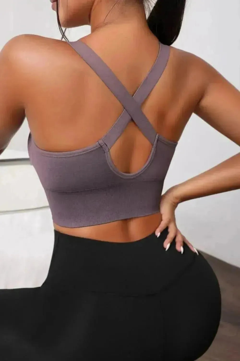 Scoop Neck Long Active Bra - Bad Moms Club