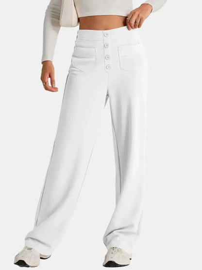 High Waist Wide Leg Pants - Bad Moms Club