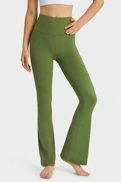 Elastic Waist Flare Yoga Pants - Bad Moms Club