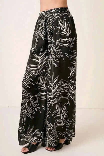 Mittoshop Printed Wide Leg Pants - Bad Moms Club