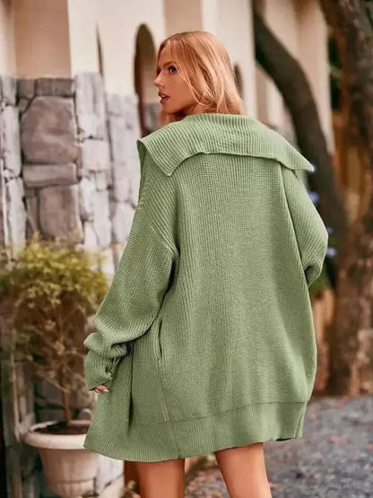 Dropped Shoulder Long Sleeve Cardigan - Bad Moms Club