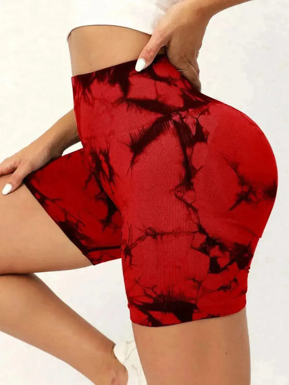 Tie-Dye High Waist Active Shorts - Bad Moms Club