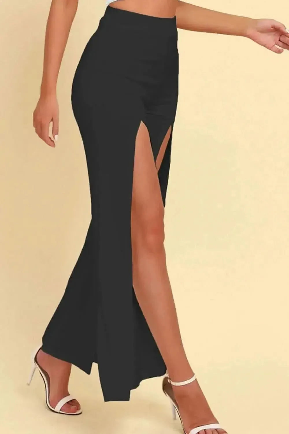 High-Rise Pull On Split Pants - Bad Moms Club