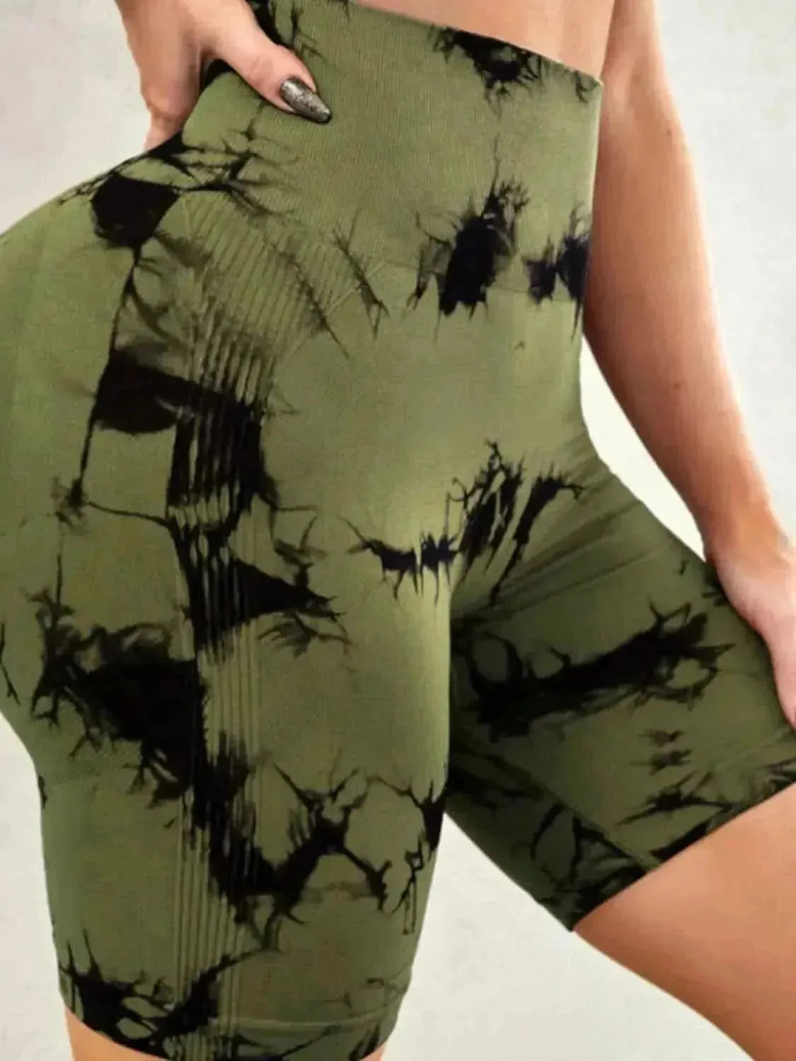 Tie-Dye High Waist Active Shorts - Bad Moms Club