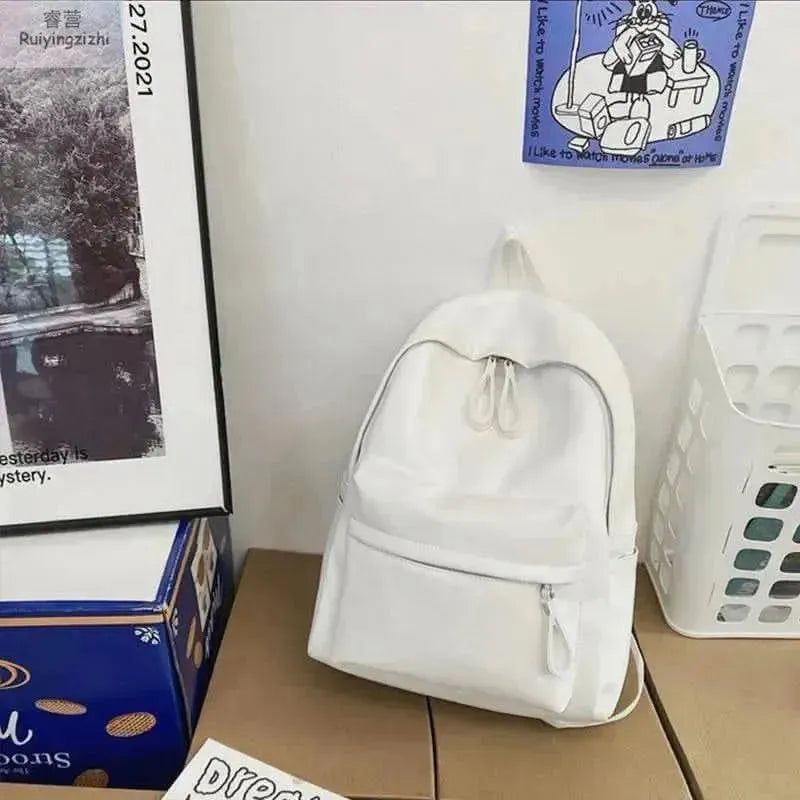 PU Leather Zip Backpack Bag - Bad Moms Club