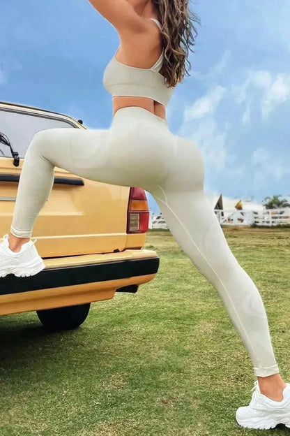 Wide Waistband Long Active Pants - Bad Moms Club