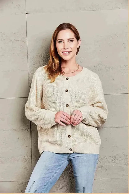 Button Down Rib-Knit Reversible Cardigan - Bad Moms Club