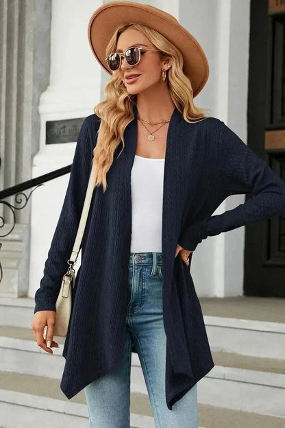 Open Front Long Sleeve Cardigan - Bad Moms Club