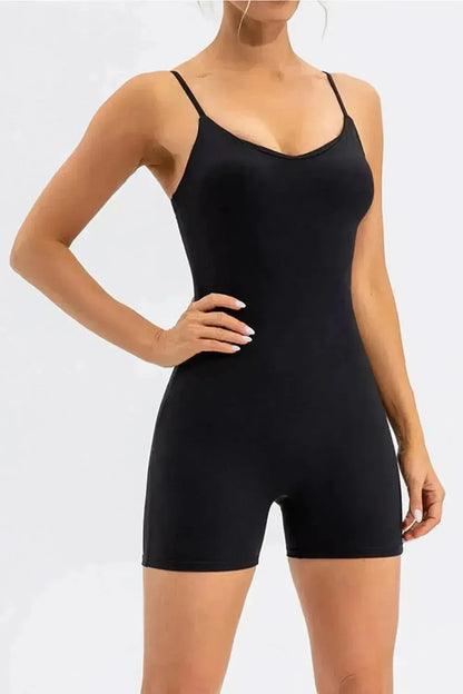 Spaghetti Strap Round Neck Romper - Bad Moms Club