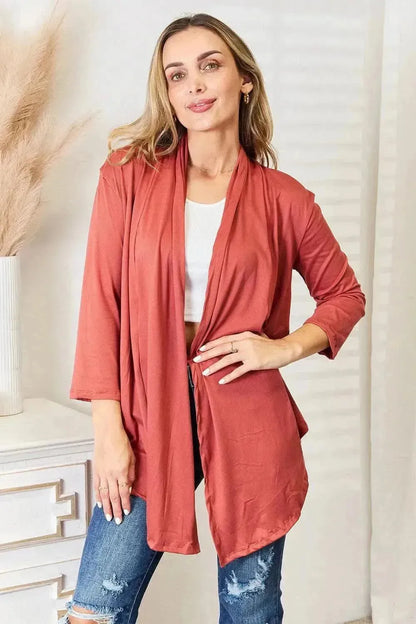 Culture Code Full Size Open Front Cardigan - Bad Moms Club
