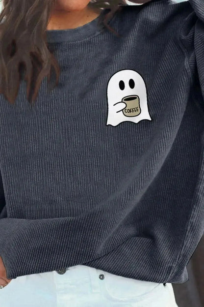 Ghost Graphic Drop Shoulder Sweatshirt - Bad Moms Club