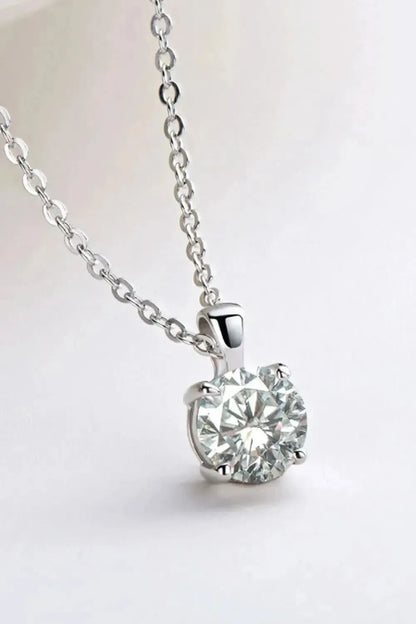 925 Sterling Silver 1 Carat Moissanite Chain-Link Necklace - Bad Moms Club