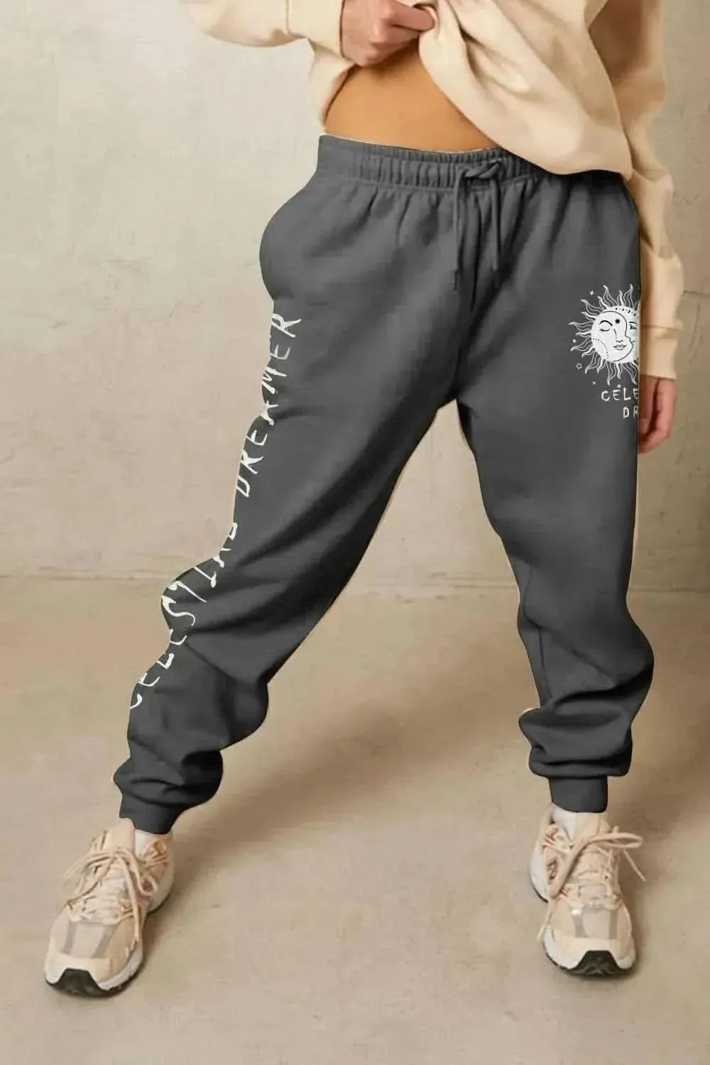 Simply Love Full Size CELESTIAL DREAMER Graphic Sweatpants - Bad Moms Club