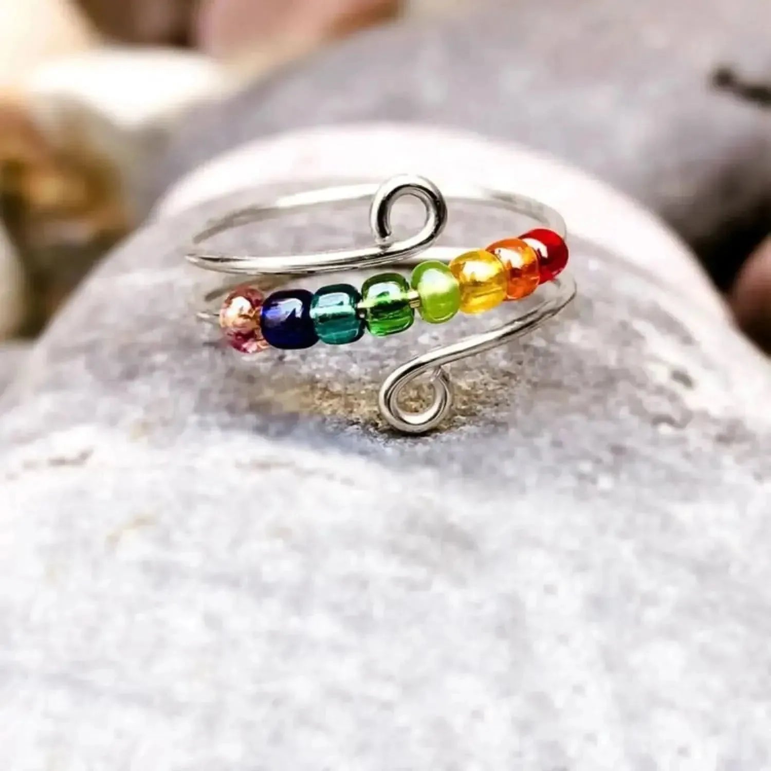 925 Sterling Silver Bead Wrap Ring - Bad Moms Club