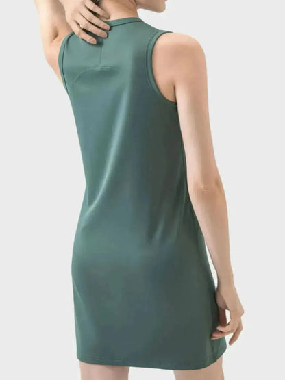 Round Neck Sleeveless Active Dress - Bad Moms Club
