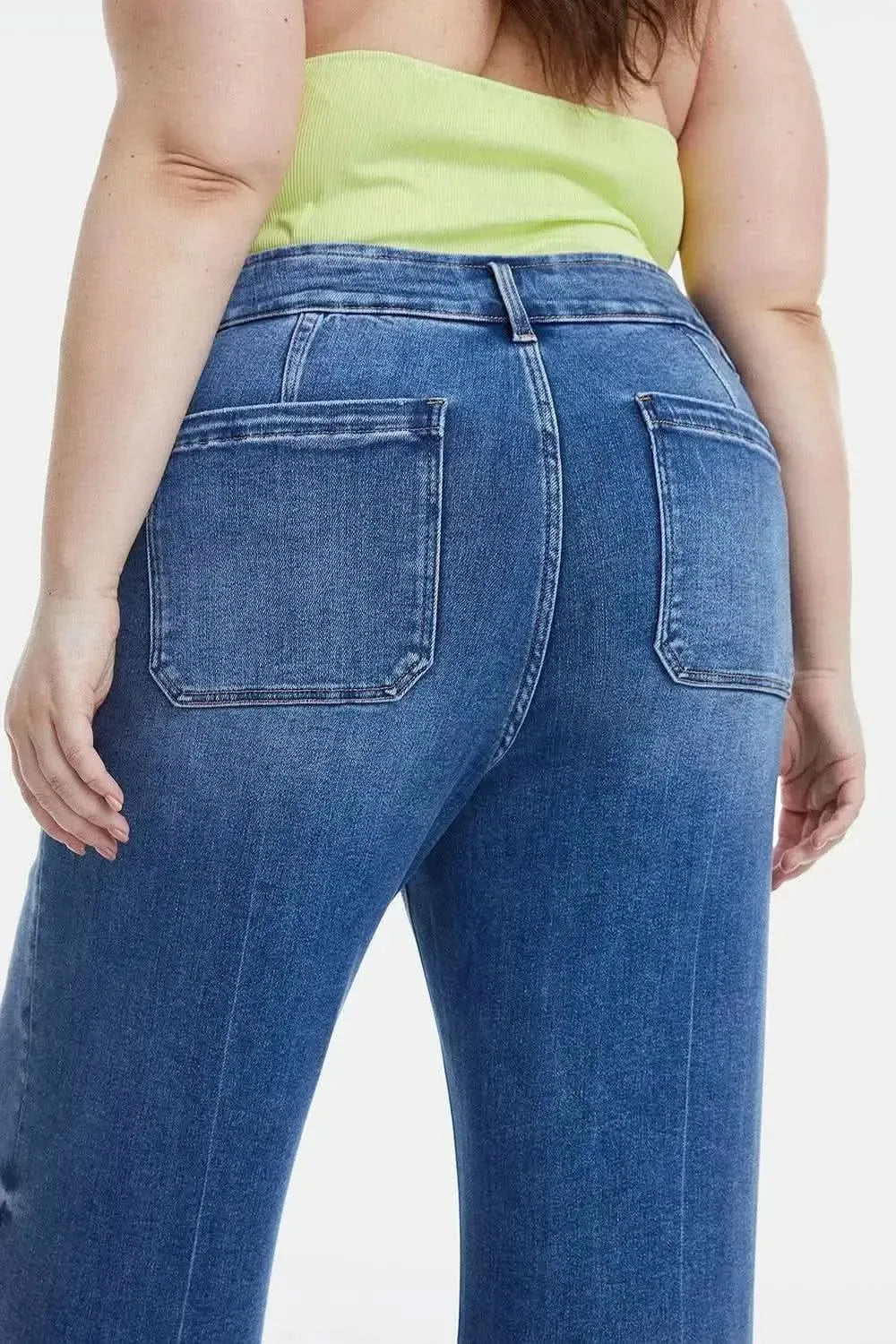 BAYEAS Full Size Raw Hem High Waist Wide Leg Jeans - Bad Moms Club