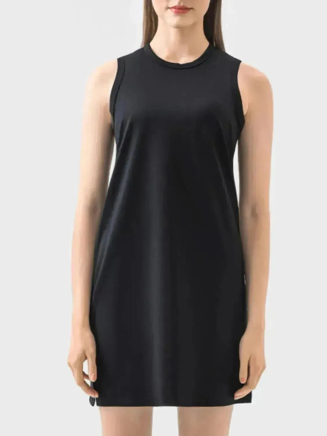 Round Neck Sleeveless Active Dress - Bad Moms Club