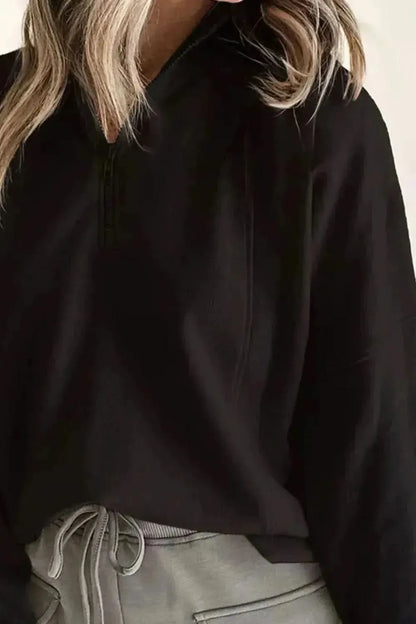Half Zip Long Sleeve Sweatshirt - Bad Moms Club