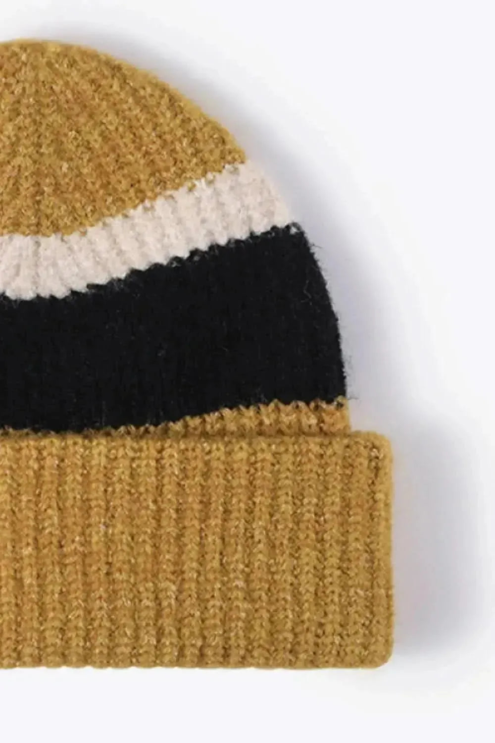 Tricolor Cuffed Knit Beanie - Bad Moms Club