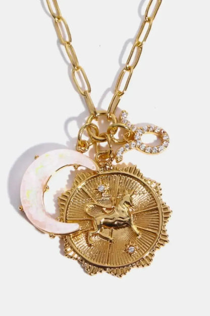 Constellation and Moon Pendant Copper Necklace - Bad Moms Club