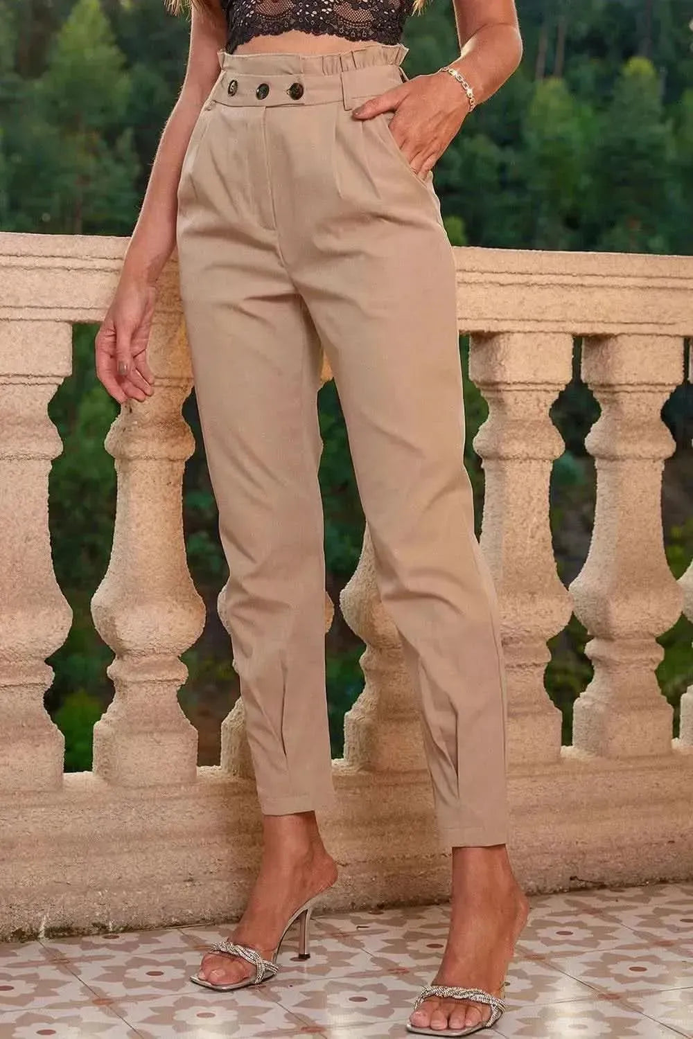 High Waist Cropped Pants - Bad Moms Club