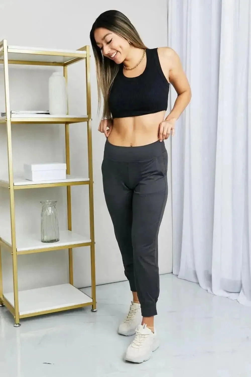 Leggings Depot Full Size Wide Waistband Cropped Joggers - Bad Moms Club