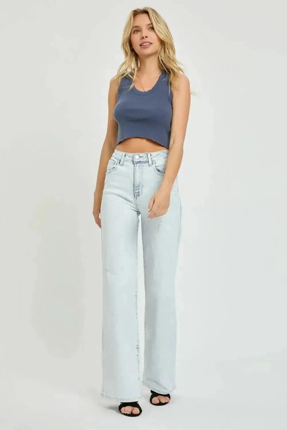 RISEN Ultra High Waist Wide Leg Jeans - Bad Moms Club