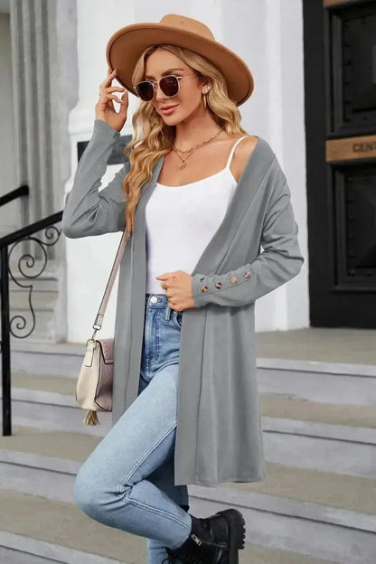 Long Sleeve Open Front Cardigan - Bad Moms Club