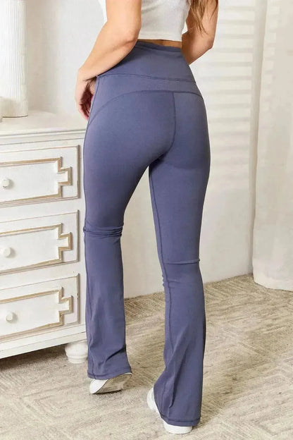 Basic Bae Wide Waistband Bootcut Sports Pants - Bad Moms Club