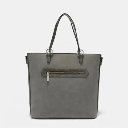 Nicole Lee USA Metallic Stitching Embroidery Inlaid Rhinestone Tote Bag - Bad Moms Club