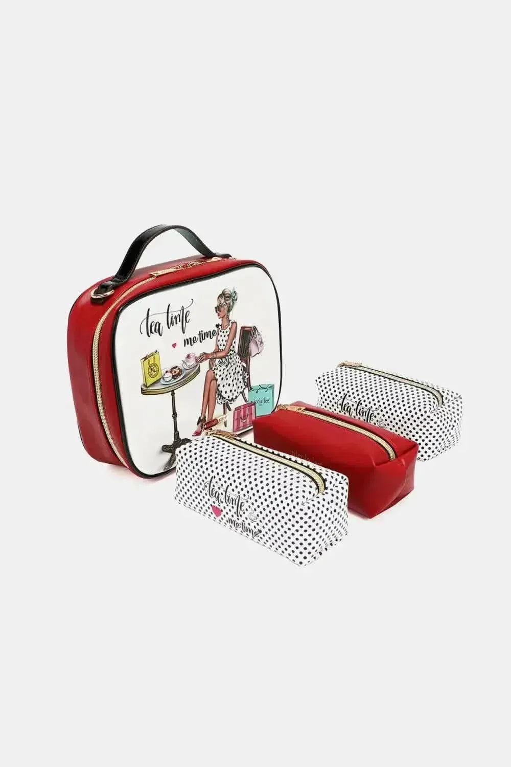 Nicole Lee USA Printed Handbag with Three Pouches - Bad Moms Club