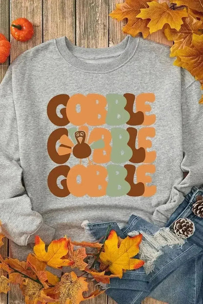 Letter Graphic Round Neck Long Sleeve Sweatshirt - Bad Moms Club