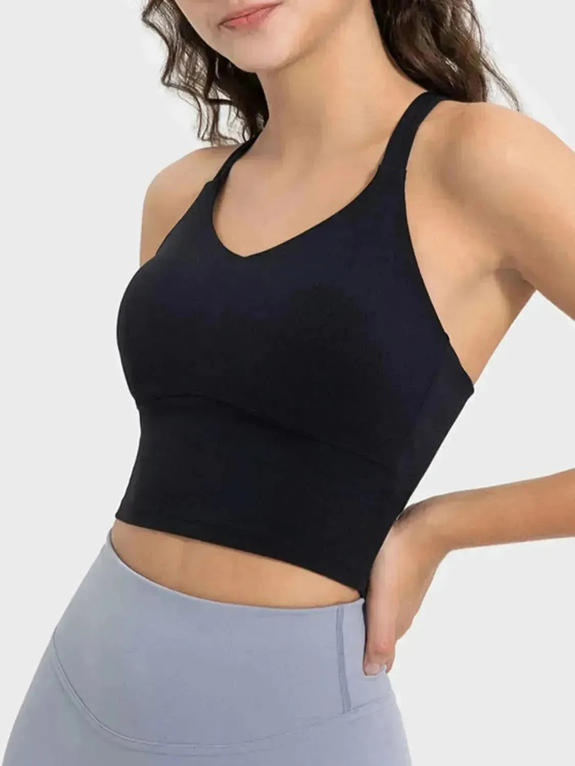 Crisscross Round Neck Active Tank - Bad Moms Club