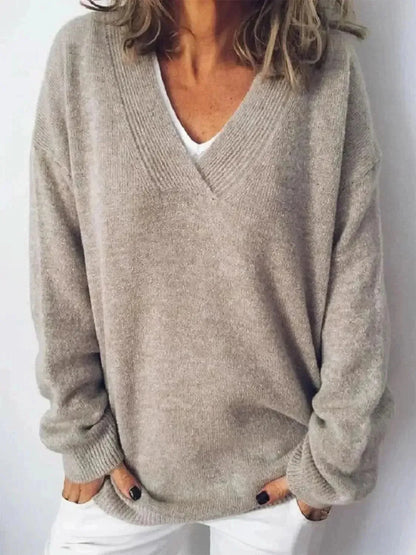 V-Neck Dropped Shoulder Sweater - Bad Moms Club