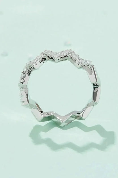 Moissanite Wavy Band Ring - Bad Moms Club