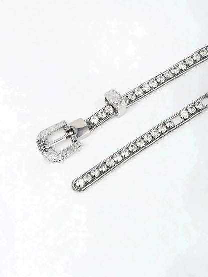 Rhinestone Metal Belt - Bad Moms Club