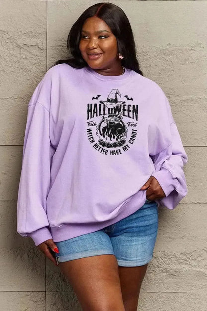 Simply Love Full Size Graphic Round Neck Sweatshirt - Bad Moms Club